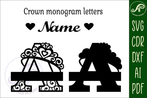 Crown Capital Monogram Letter A SVG SVG APInspireddesigns 