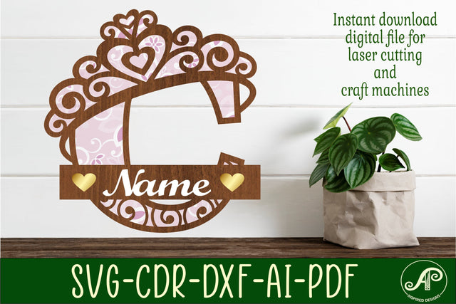 Crown capital monogram letter C SVG SVG APInspireddesigns 