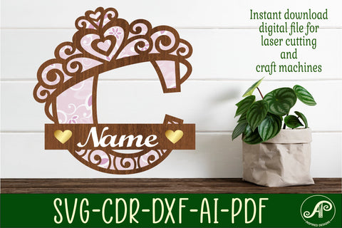 Crown capital monogram letter C SVG SVG APInspireddesigns 