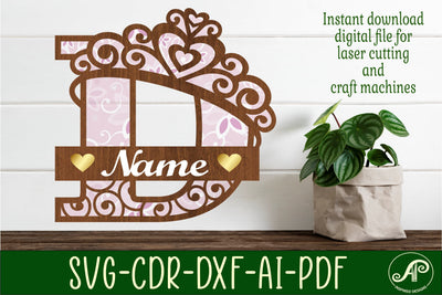 Crown capital monogram letter D SVG SVG APInspireddesigns 