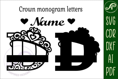 Crown capital monogram letter D SVG SVG APInspireddesigns 