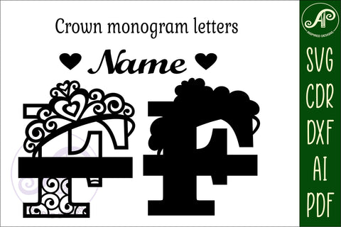 Crown capital monogram letter F SVG SVG APInspireddesigns 