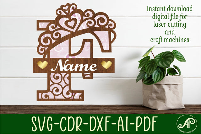 Crown capital monogram letter F SVG SVG APInspireddesigns 