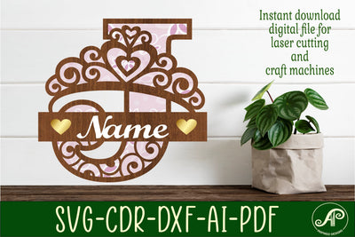 Crown capital monogram letter J SVG SVG APInspireddesigns 