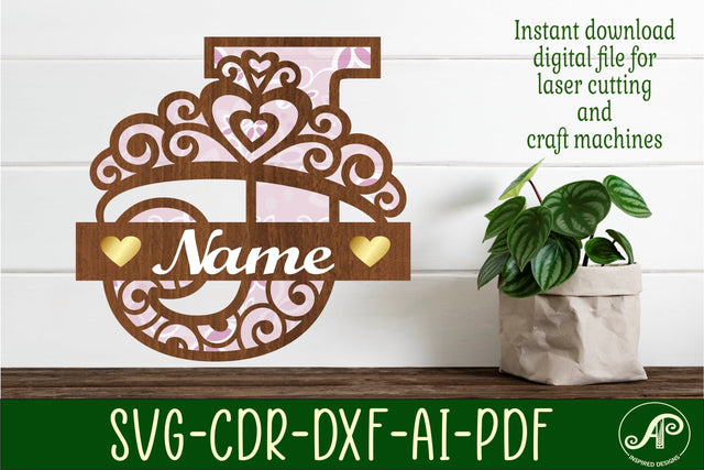Crown capital monogram letter J SVG SVG APInspireddesigns 