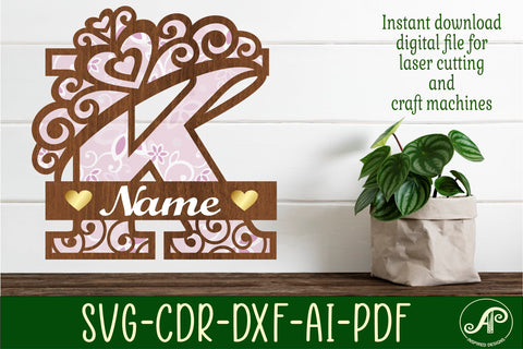 Crown capital monogram letter K SVG SVG APInspireddesigns 