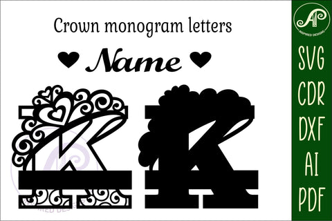 Crown capital monogram letter K SVG SVG APInspireddesigns 