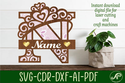 Crown capital monogram letter N SVG SVG APInspireddesigns 