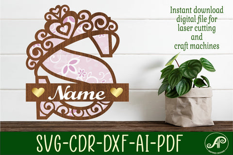 Crown capital monogram letter S SVG SVG APInspireddesigns 