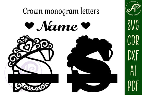 Crown capital monogram letter S SVG SVG APInspireddesigns 