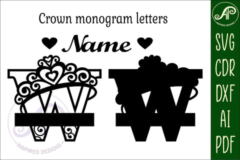 Crown capital monogram letter W SVG SVG APInspireddesigns 