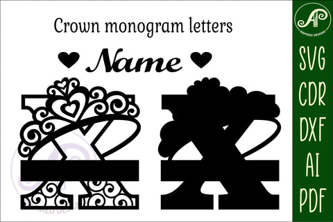 Crown capital monogram letter X SVG SVG APInspireddesigns 