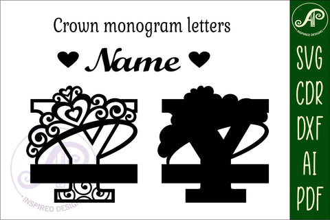 Crown capital monogram letter Y SVG SVG APInspireddesigns 