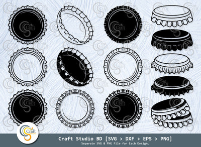 Crown Caps Silhouette, Bottle Cap Svg, Soda Cap Svg, Crown Caps Svg, Soda Bottle Cap Svg, Drinking Svg, Crown Caps Svg Bundle SVG ETC Craft 