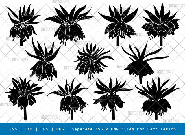 Crown Imperial Flower Silhouette, Imperial Flower SVG, Flower Svg, Crown Imperial Svg, Spring Svg, Imperial Flower Bundle, SB00845 SVG ETC Craft 