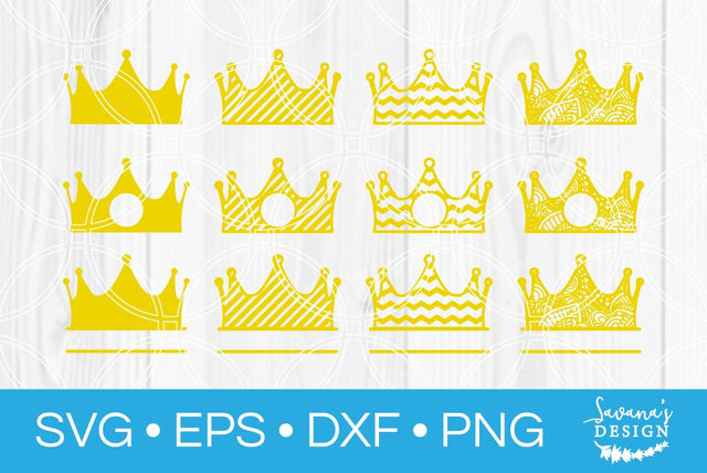 Crown Monogram Bundle SVG SavanasDesign 