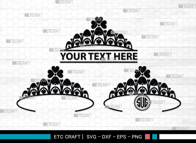 Crown Monogram, Crown Silhouette, Crown SVG, King Crown Svg, Queen Crown Svg, Princess Crown Svg, SB00188 SVG ETC Craft 