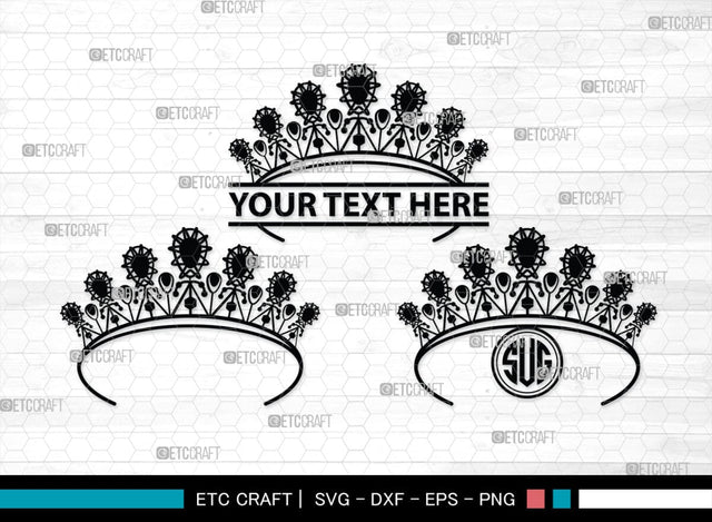 Crown Monogram, Crown Silhouette, Crown SVG, King Crown Svg, Queen Crown Svg, Princess Crown Svg, SB00188 SVG ETC Craft 