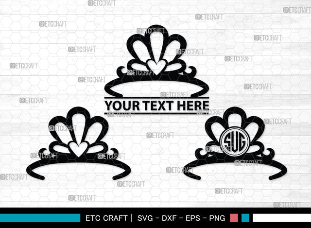 Crown Monogram, Crown Silhouette, Crown SVG, King Crown Svg, Queen Crown Svg, Princess Crown Svg, SB00188 SVG ETC Craft 
