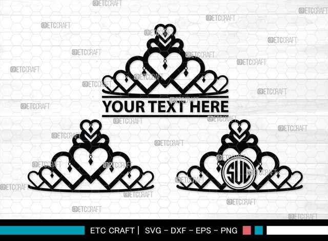 Crown Monogram, Crown Silhouette, Crown SVG, King Crown Svg, Queen Crown Svg, Princess Crown Svg, SB00188 SVG ETC Craft 