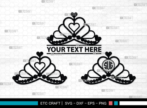 Crown Monogram, Crown Silhouette, Crown SVG, King Crown Svg, Queen Crown Svg, Princess Crown Svg, SB00188 SVG ETC Craft 