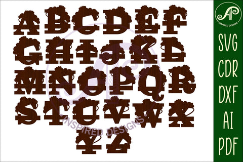 Crown monogram letter Name signs 3 layer design bundle SVG APInspireddesigns 