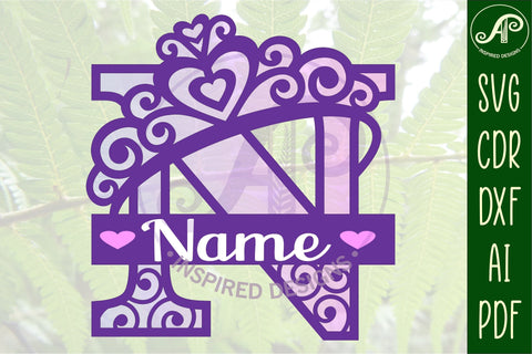 Crown monogram letter Name signs 3 layer design bundle SVG APInspireddesigns 