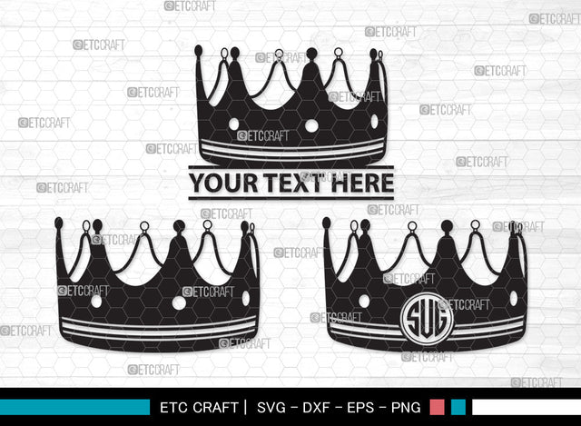 Crown Monogram SVG | Tiara Svg | King Crown Svg | Queen Crown Svg | Crown Monogram SVG ETC Craft 