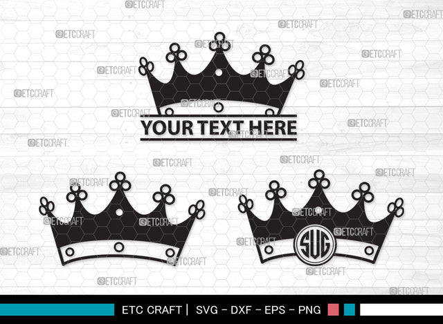 Crown Monogram SVG | Tiara Svg | King Crown Svg | Queen Crown Svg | Crown Monogram SVG ETC Craft 