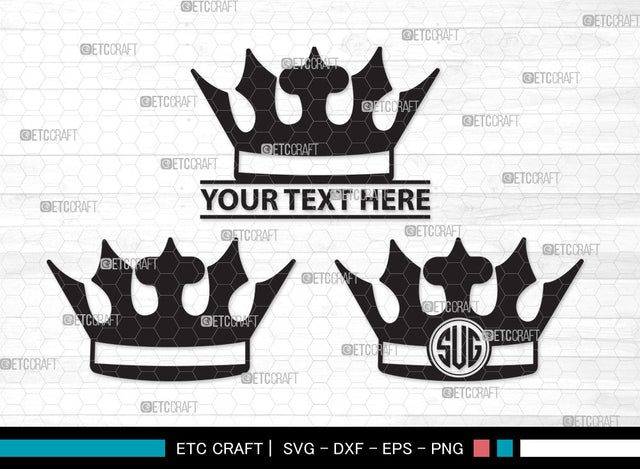Crown Monogram SVG | Tiara Svg | King Crown Svg | Queen Crown Svg | Crown Monogram SVG ETC Craft 