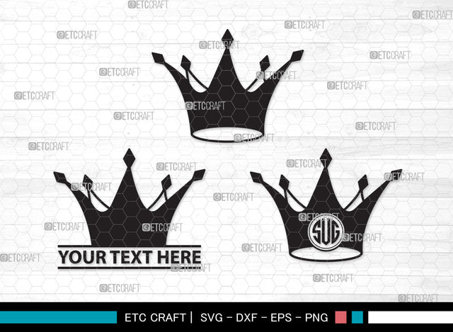 Crown Monogram SVG | Tiara Svg | King Crown Svg | Queen Crown Svg | Crown Monogram SVG ETC Craft 