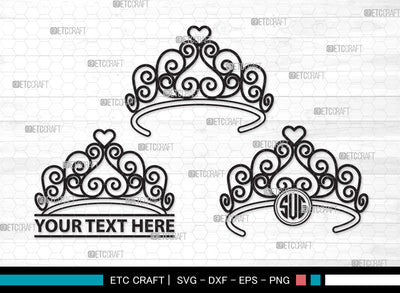 Crown Monogram SVG | Tiara Svg | King Crown Svg | Queen Crown Svg | Crown Monogram SVG ETC Craft 