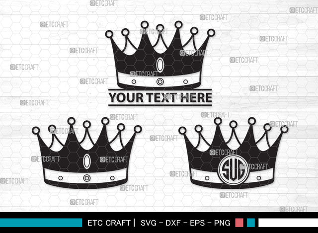 Crown Monogram SVG | Tiara Svg | King Crown Svg | Queen Crown Svg | Crown Monogram SVG ETC Craft 