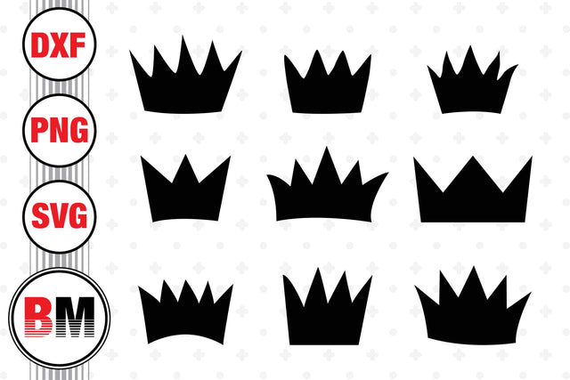 Crown Silhouette SVG, PNG, DXF Files SVG BMDesign 