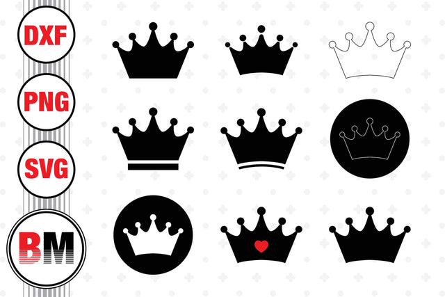 Crown Silhouette SVG, PNG, DXF Files SVG BMDesign 