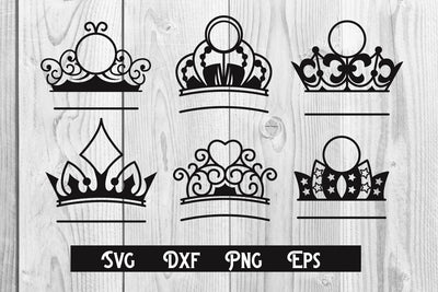 Crown split monogram cut file SVG dadan_pm 
