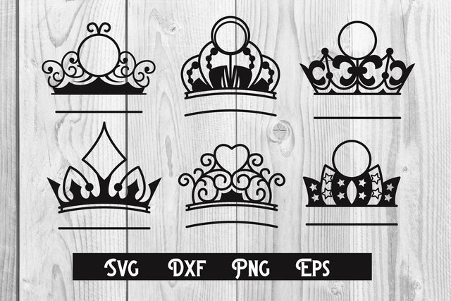 Crown split monogram cut file SVG dadan_pm 