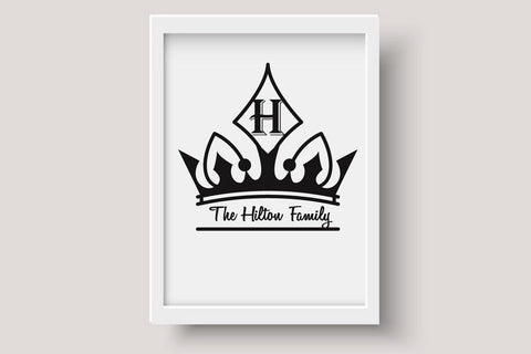 Crown split monogram cut file SVG dadan_pm 