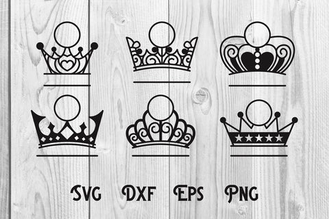 Crown split monogram cut file SVG dadan_pm 