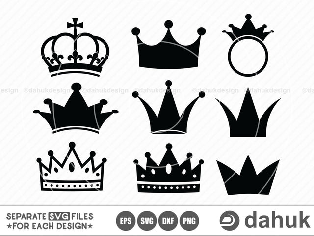 Crown SVG, Crowns SVG, queen, vector, princess, king,Vector Files for Cricut and Silhouette SVG dahukdesign 