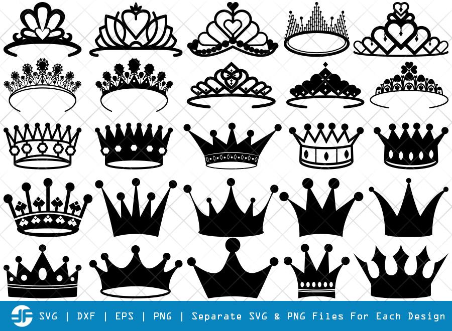 Crown SVG Cut Files | Crown Silhouette Bundle - So Fontsy