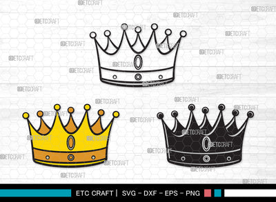 Crown SVG | Tiara Svg | King Crown Svg | Queen Crown Svg | Crown Clipart SVG ETC Craft 