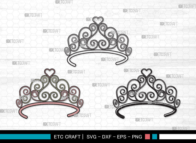 Crown SVG | Tiara Svg | King Crown Svg | Queen Crown Svg | Crown Clipart SVG ETC Craft 