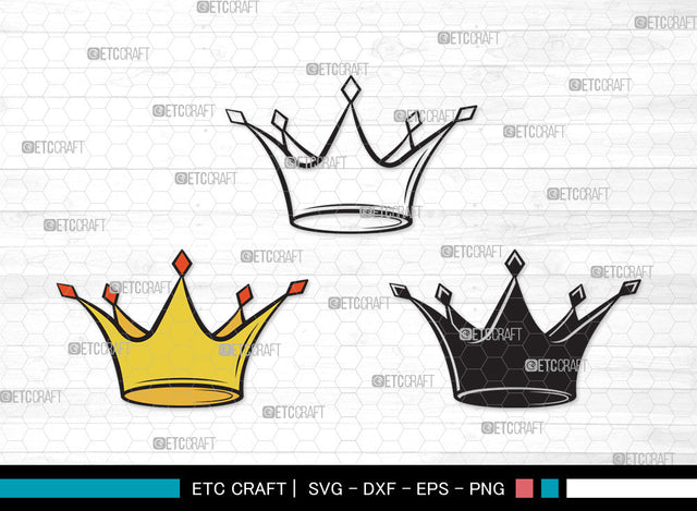 Crown SVG | Tiara Svg | King Crown Svg | Queen Crown Svg | Crown Clipart SVG ETC Craft 