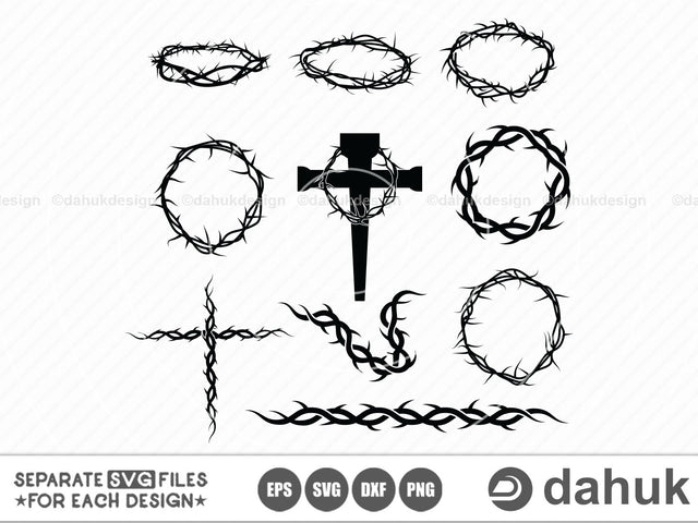 Crown Thorns SVG,Crown Thorns,Crown,Thorn,svg,eps,dxf,svg cuts,svg file,cricut,Crown Thorns dxf,Crown Thorns silhouette SVG dahukdesign 
