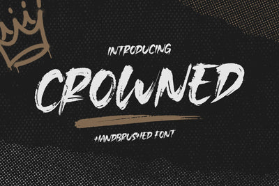 Crowned - Handbrushed font Font Timur type 