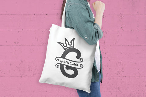 Crowned Split Alphabet Set A to Z SVG SVG Slim Studio 