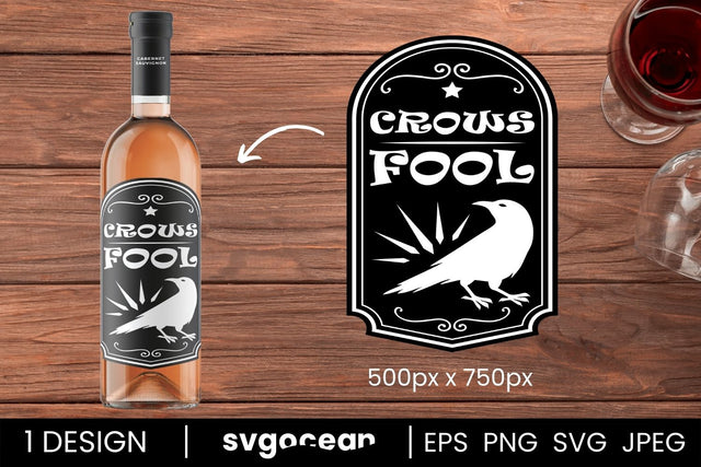 Crows Fool Bottle Labels Svg SVG SvgOcean 