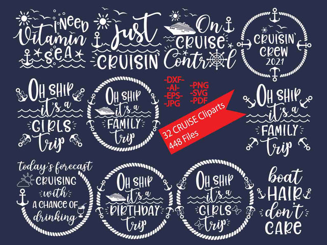 Cruise Bundle Svg | Cruise bundle cliparts | Cruise Svg | 372 files and 32 Cruise designs | Birthday Cruise Svg | Family Cruise SVG 1uniqueminute 