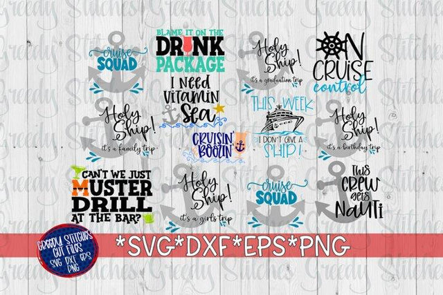 Cruise Bundle-SVG DXF EPS PNG SVG Greedy Stitches 